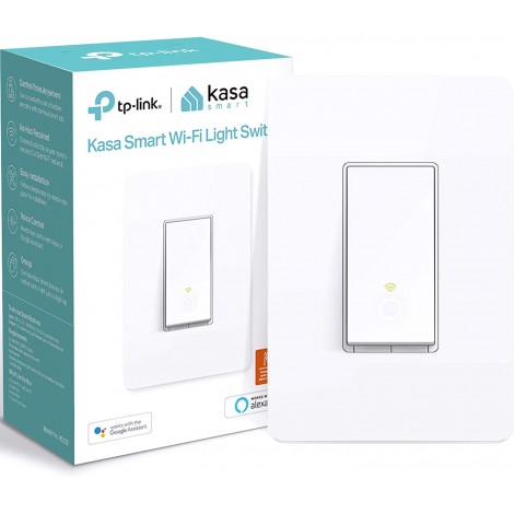 Kasa Smart (HS200) Light Switch by TP-Link, Single Pole, Needs Neutral Wire, 2.4Ghz WiFi Light Switch Works with Alexa and Google Assistant, UL Certified, 1-Pack, White