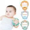 Baby Teething Toys for 0-6 and 6-12 Months Teethers 3packs for Infants, BPA-Free, Eco-Friendly Non-Toxic Silicone, Adjustable Wristband Chew Natural teethers for Babies