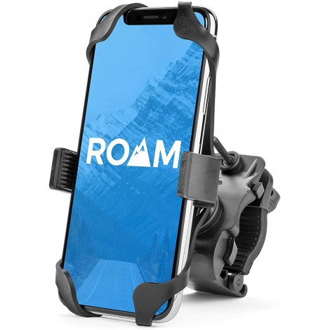 Roam Universal Premium Bike Phone Mount for Motorcycle - Bike Handlebars, Adjustable, Fits iPhone 11, X, XR, 8 | 8 Plus, 7 | 7 Plus, 6s Plus | Galaxy, S10, S9, S8, Holds Phones Up to 3.5" Wide