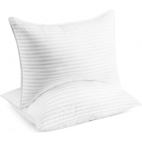 Beckham Hotel Collection Gel Pillow (2-Pack) - Luxury Plush Gel Pillow - Dust Mite Resistant & Hypoallergenic - Queen