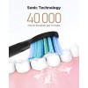 Fairywill Electric Toothbrush Powerful Sonic Cleaning - ADA Accepted Rechargeable Toothbrush with Timer, 5 Modes, 4 Brush Heads, 4 Hr Charge Last 30 Days Whitening Toothbrush for Adults and Kids Black