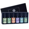 Lagunamoon Essential Oils Top 6 Gift Set Pure Essential Oils for Diffuser, Humidifier, Massage, Aromatherapy, Skin & Hair Care