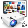 DR. J Professional HI-04 Mini Projector Outdoor Movie Projector with 100Inch Projector Screen, 1080P Supported Compatible with TV Stick, Video Games, HDMI,USB,TF,VGA,AUX,AV [Latest Upgrade]