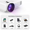 DR. J Professional HI-04 Mini Projector Outdoor Movie Projector with 100Inch Projector Screen, 1080P Supported Compatible with TV Stick, Video Games, HDMI,USB,TF,VGA,AUX,AV [Latest Upgrade]