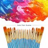 BOSOBO Paint Brushes Set, 2 Pack 20 Pcs Round Pointed Tip Paintbrushes Nylon Hair Artist Acrylic Paint Brushes for Acrylic Oil Watercolor, Face Nail Art, Miniature Detailing & Rock Painting, Blue