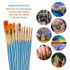 BOSOBO Paint Brushes Set, 2 Pack 20 Pcs Round Pointed Tip Paintbrushes Nylon Hair Artist Acrylic Paint Brushes for Acrylic Oil Watercolor, Face Nail Art, Miniature Detailing & Rock Painting, Blue