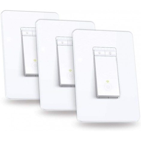 Kasa Smart Dimmer Switch by TP-Link, Single Pole, Needs Neutral Wire, WiFi Light Switch for LED Lights, Works with Alexa and Google Assistant, UL Certified, 3-Pack(HS220P3)