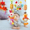 WILNARA 6 Pack Rattle Toys Hanging Bell Animal + Music Teethers Rabbit Toy for 0-12 Months Baby Stroller Gift