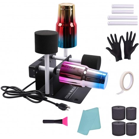 Double Cup Turner for Crafts Tumbler- Cuptisserie Kit, Cup Spinner Machine for DIY Glitter Epoxy Crafts Tumblers with Independent Switch and Silent Motor,Abundant Accessories