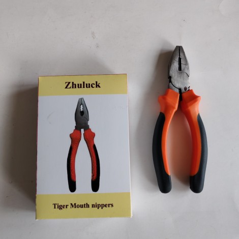 Zhuluck Tiger Mouth Nippers Small Pliers with Comfortable TPR Handle, Swivel Rivet, Pliers for Tightening, Loosening and Gripping Nuts