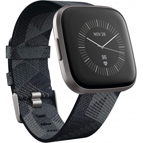 Fitbit Versa 2 Health and Fitness Smartwatch with Heart Rate, Music, Alexa Built-In, Sleep and Swim Tracking, Bordeaux/Copper Rose, One Size (S and L Bands Included)