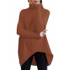 ANRABESS Womens Turtleneck Long Batwing Sleeve Asymmetric Hem Casual Pullover Sweater Knit Tops