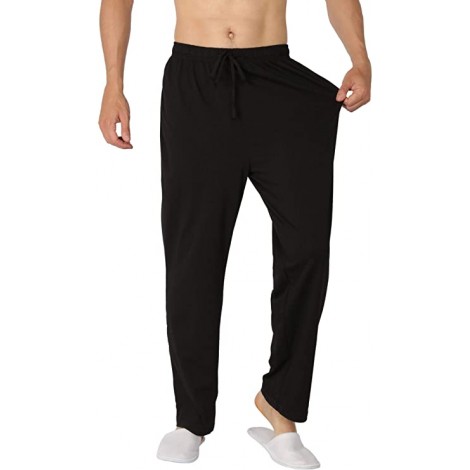 YIMANIE Men's Pajama Pant Cotton Comfy Soft Lounge Knit Sleep Pants 