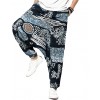 AITFINEISM Mens Cotton Baggy Hippie Boho Gypsy Aladdin Yoga Harem Pants